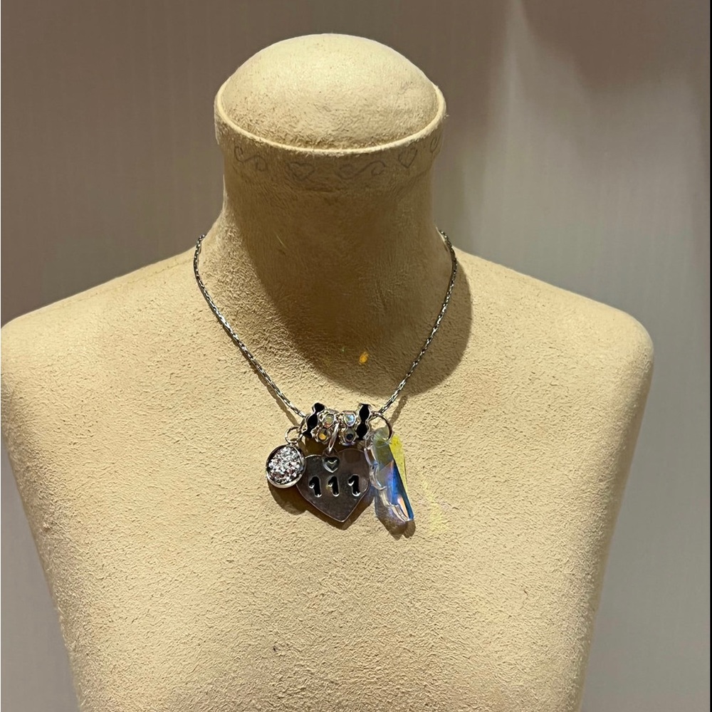 NWT! Made To Order 111 Silver Angel Number Heart Necklace.